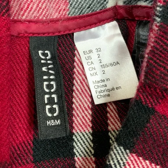 H&M red plaid tartan skirt - Picture 4 of 6